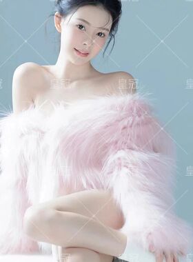 法式温柔少女肖像写真服装影楼拍照纯欲风粉嫩个人艺术照摄影皮草