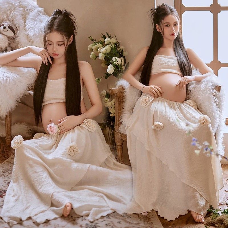 孕妇影楼服装法式甜美小清新抹胸花朵裙氛围感孕妈居家艺术摄影服,个性定制/设计服务/DIY,动漫/cos制服定制/加工,淘宝优惠券,粉丝福利购,淘宝优惠卷