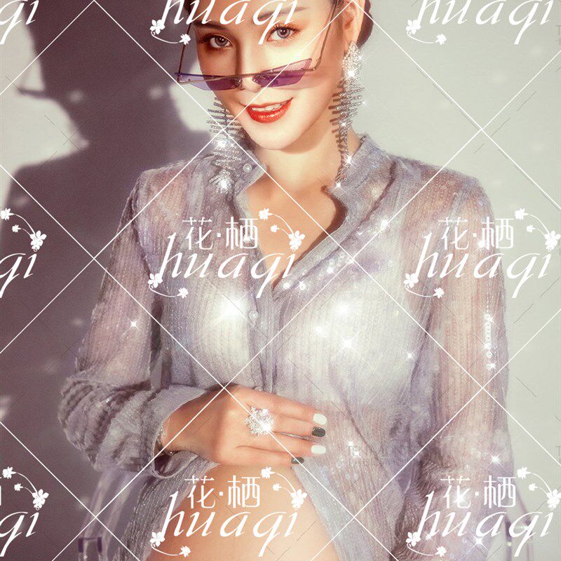 2022展会新款影楼孕妇写真主题服 准妈妈孕肚照服装银色时尚婚纱