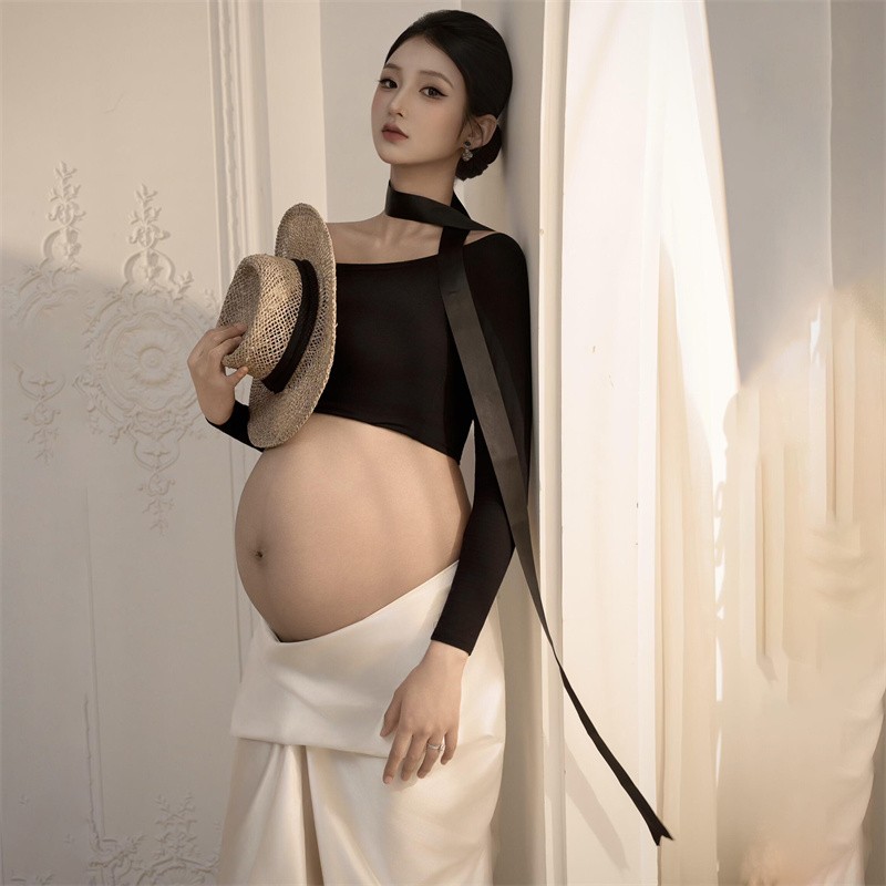 情侣孕妈咪大肚照摄影服装照相馆新款孕妇情侣主题时尚甜美简约居