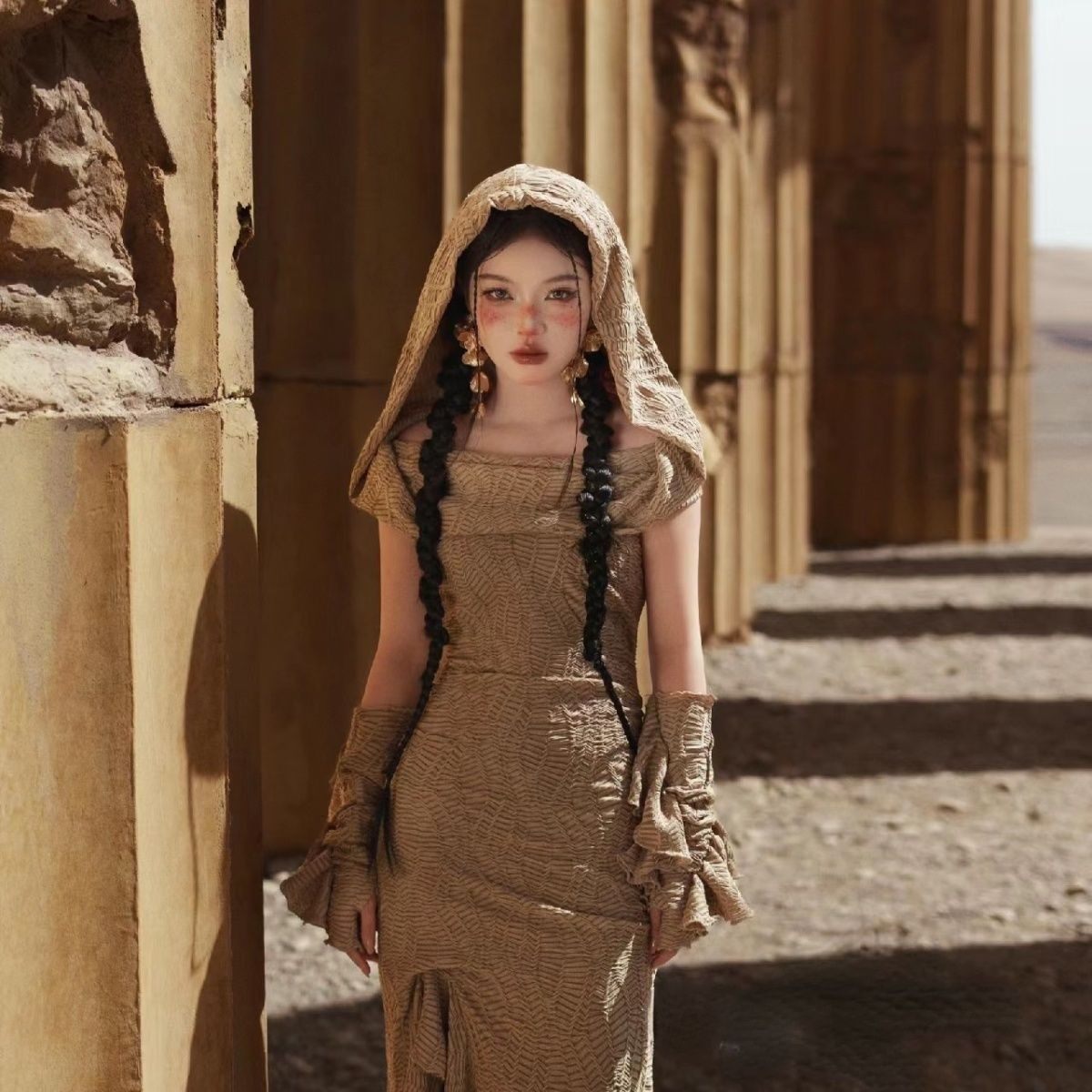 影楼主题摩洛哥迪拜异域风沙漠旅拍照连衣裙敦煌废土摄影写真套装,男装,其他民族服装,淘宝优惠券,粉丝福利购,淘宝优惠卷