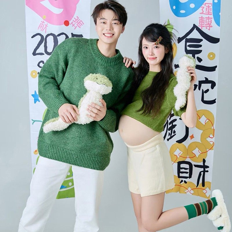 新款影楼蛇年主题孕妇拍照服装多巴胺彩色针织开衫孕妈大肚艺术照,男装,其他民族服装,淘宝优惠券,粉丝福利购,淘宝优惠卷