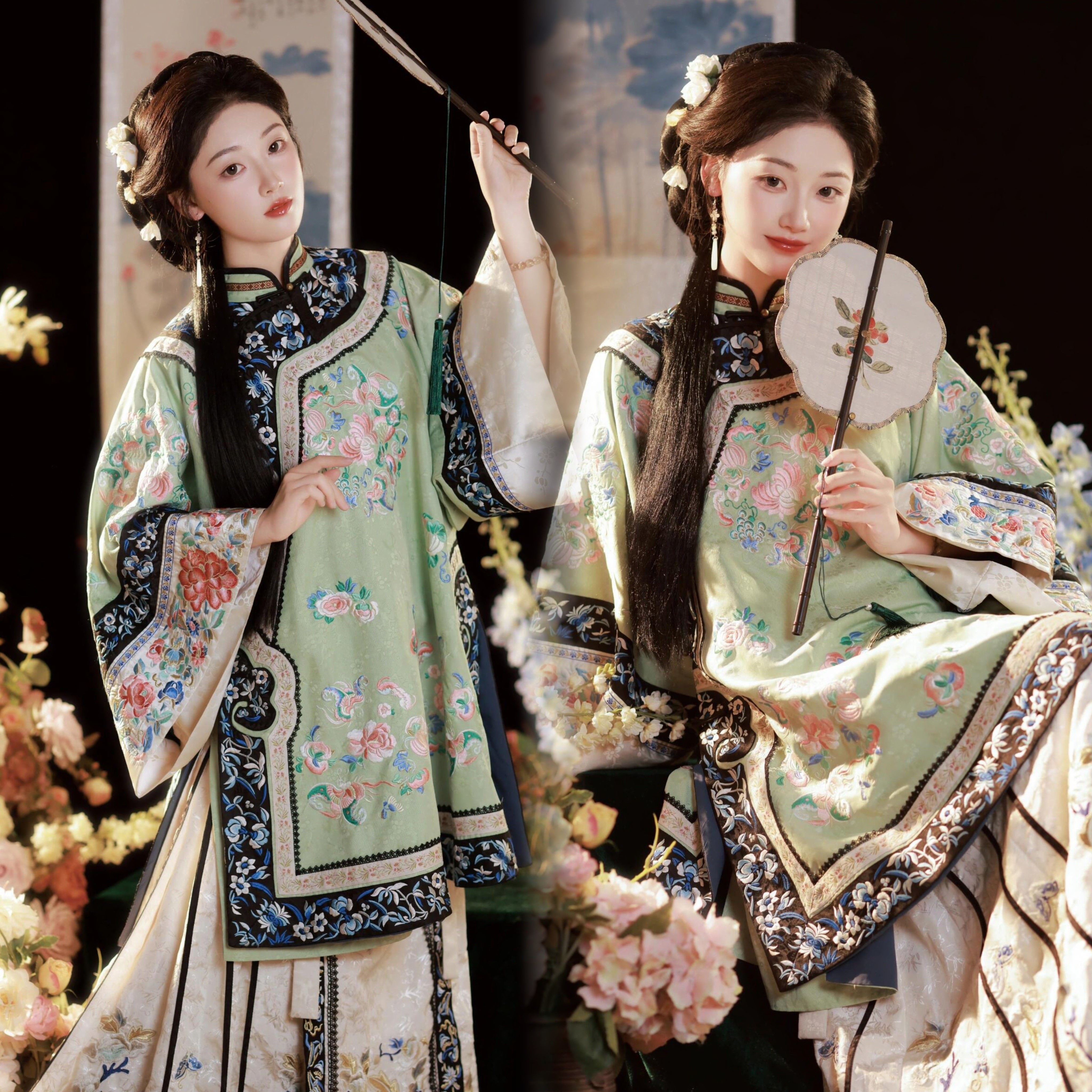 影楼新款中国风清朝宫廷古装汉服格格服新中式上衣马面裙摄影服装
