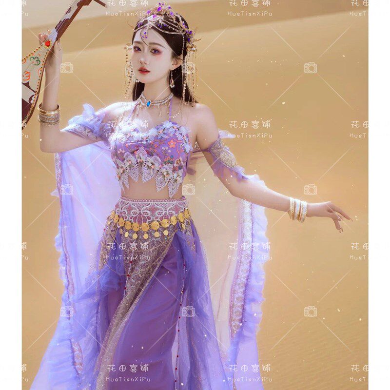 新款西域公主异域风情西双版纳旅拍摄影写真服装爆款敦煌飞天服饰