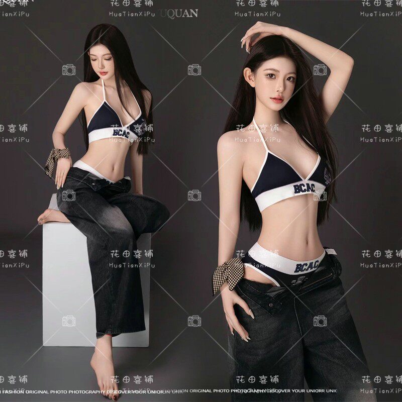 影楼新款个人韩杂风辣妹写真服装纯欲慵懒运动风私房艺术照摄影服