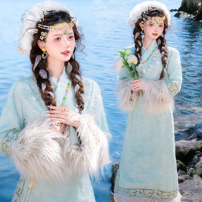 藏服新款小清新少女藏袍民族风特色大理丽江旅拍写真拍照摄影衣服