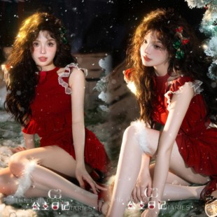 2025秋冬新款圣诞主题写真氛围感童话公主可爱少女艺术照摄影服装