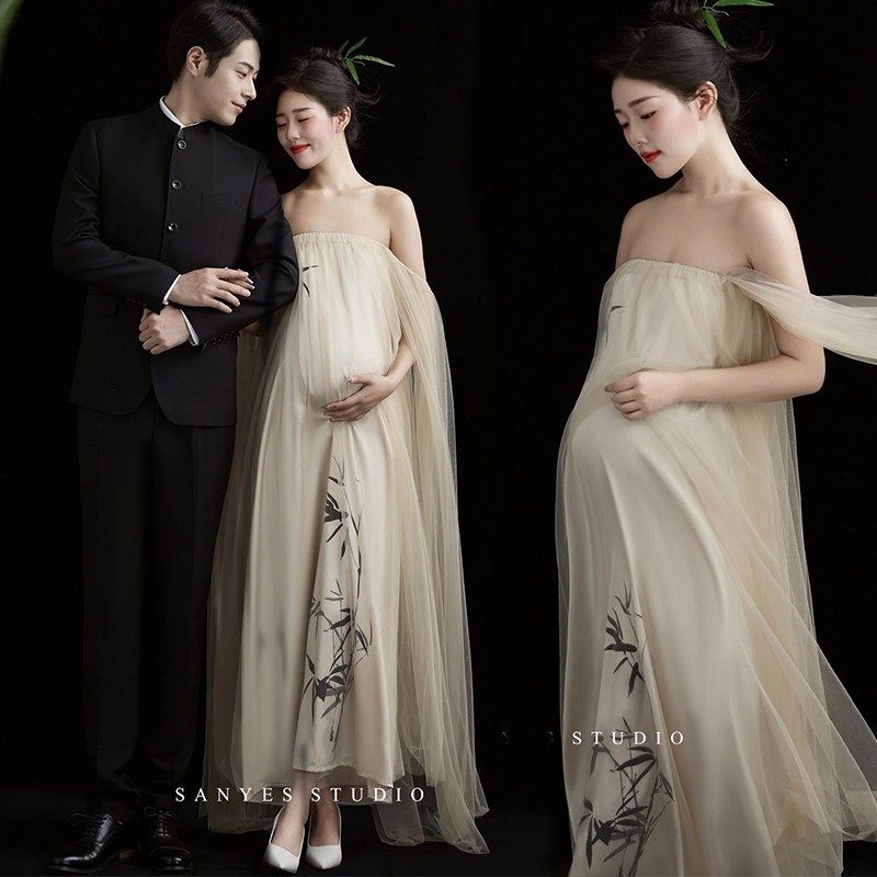 孕妇拍照服装影楼新款复古新中式抹胸裙大肚孕妈咪艺术照摄影衣服,个性定制/设计服务/DIY,动漫/cos制服定制/加工,淘宝优惠券,粉丝福利购,淘宝优惠卷