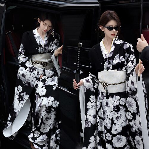 照相馆新款和服黑道千金传统日本写真浴衣神明少女摄影改良日式服