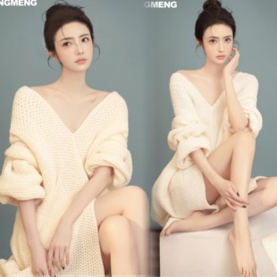 奶油风主题肖像写真毛衣室内慵懒居家氛围纯欲少女艺术照摄影服装