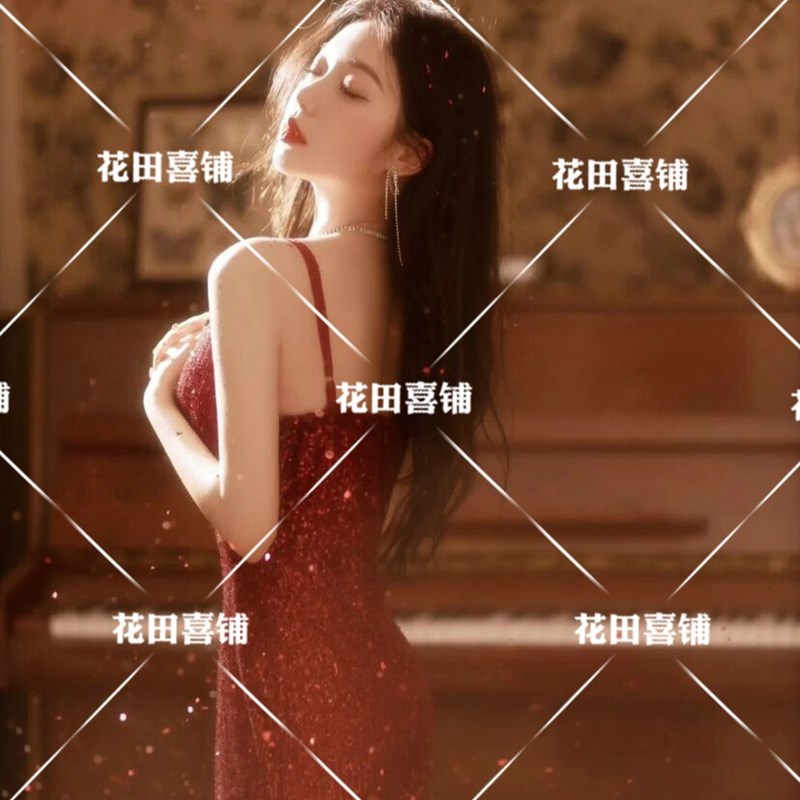 2026新款亮片裙少女财阀千金写真服装唯美氛围感私房艺术照摄影服