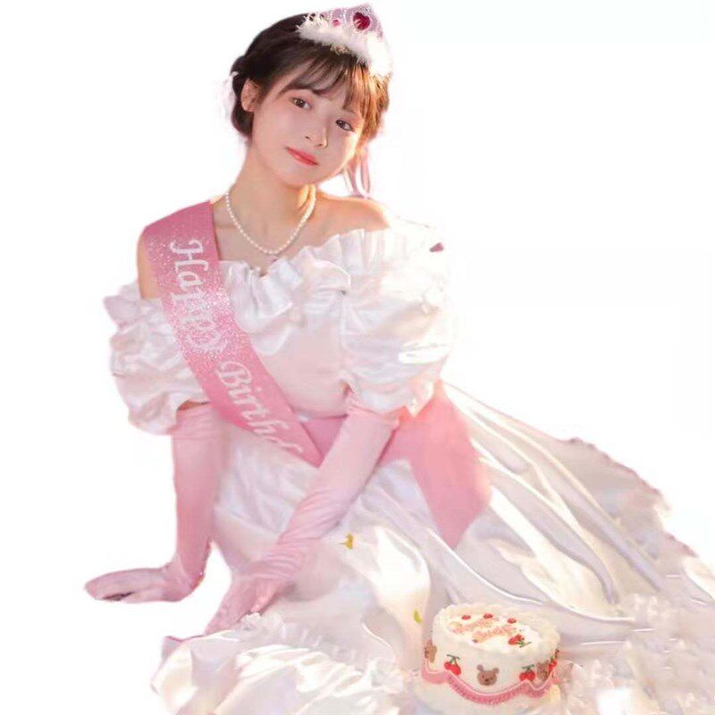 昭和时代复古婚纱连衣裙日系绶带公主风生日艺术照少女写真服装