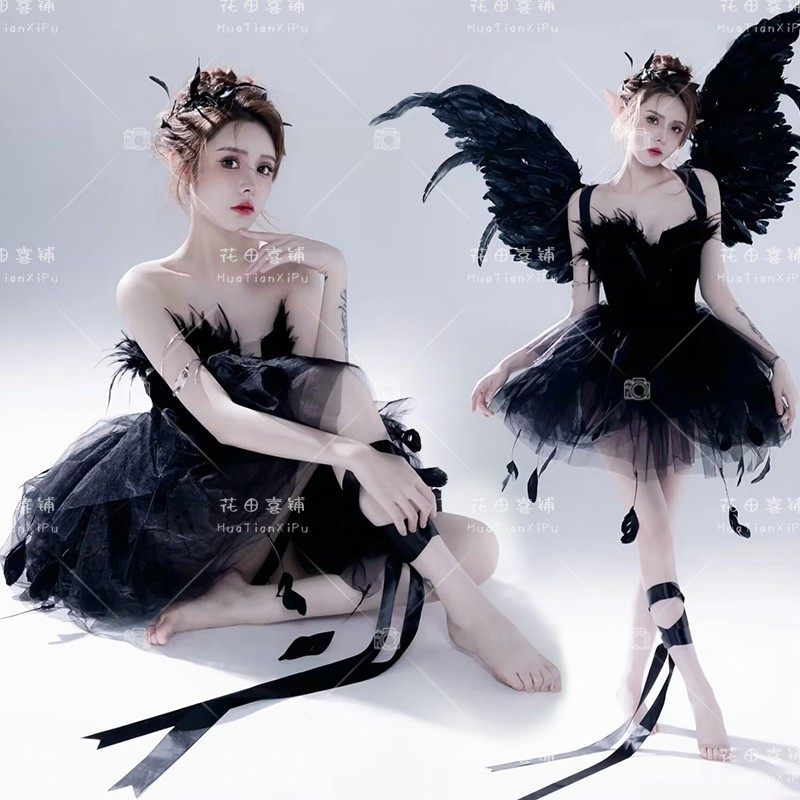影楼新款COS万圣节写真服装时尚个性暗黑天使女神艺术照舞台演出