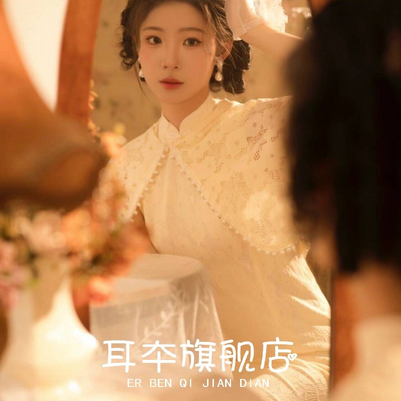 新款影楼民国风千金大小姐写真连衣裙气质名媛复古艺术照摄影服装