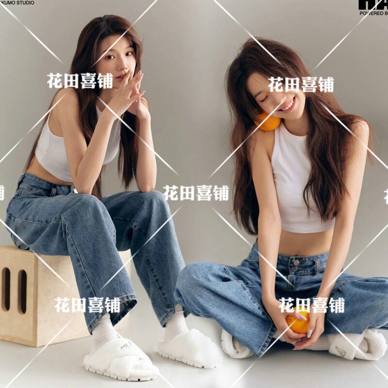 时尚牛仔套装写真主题服装个性韩杂画报风女孩艺术照摄影艺术照
