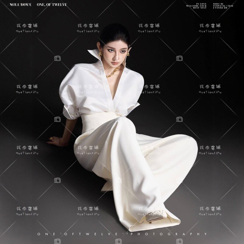 照相馆新款肖像照写真主题摄影服装时尚杂志风衬衫形象照时装艺术