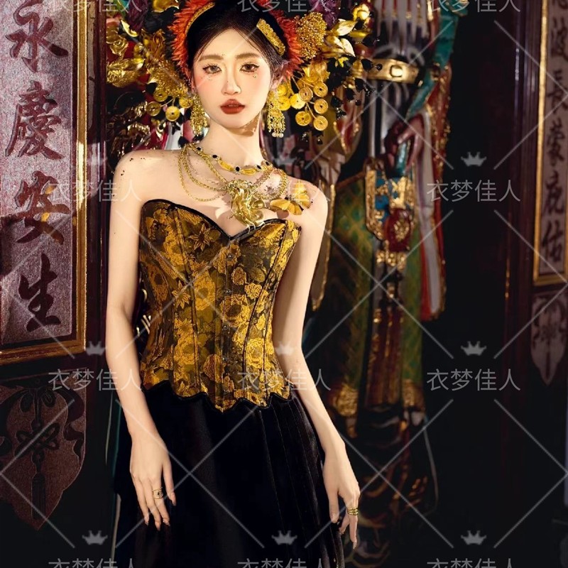 浔浦簪花女抹胸女古风泉州网红旅拍民族风新款马面裙拍照写真服装