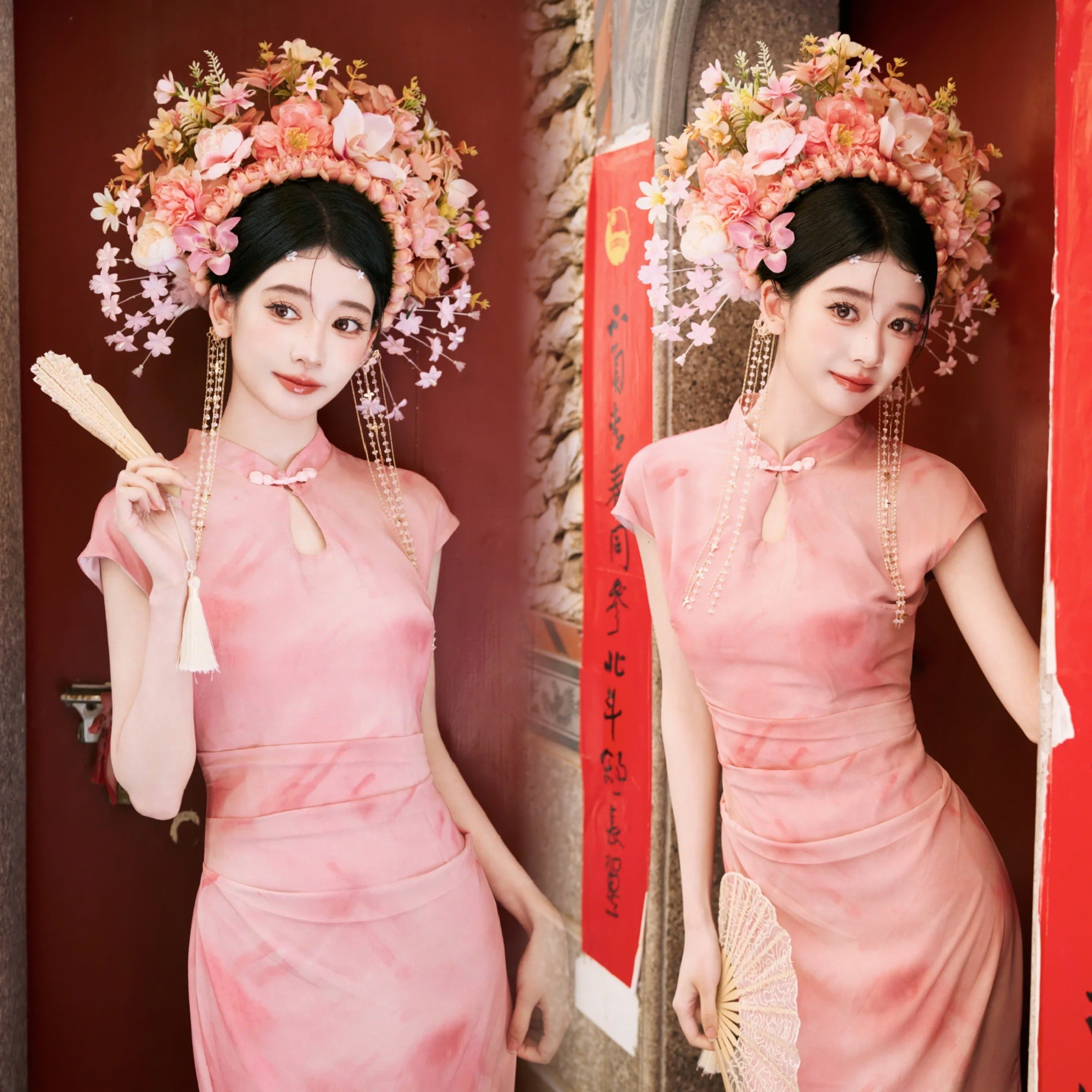 新款泉州浔埔女簪花主题复古旗袍写真服装外景旅拍民族风艺术照服