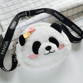 可爱熊猫斜跨包包女生毛绒包卡通单肩挎包成都文创纪念品儿童礼物