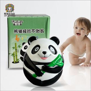 摇铃熊猫不倒翁可爱儿童玩具益智宝宝摆件安抚娃娃婴儿礼物成都