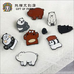 饰包包挂件徽章成都文创纪念品 小熊胸针男女可爱日韩情侣围巾装