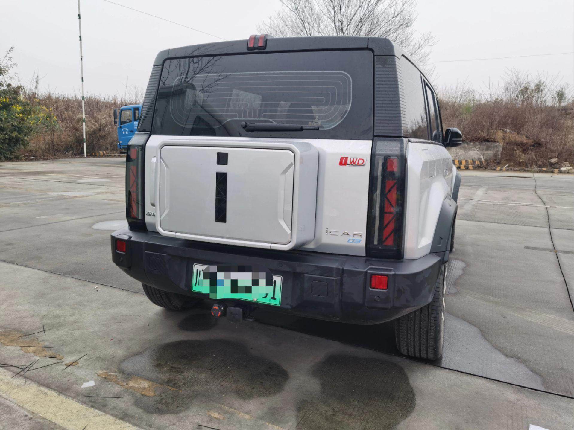 适用奇瑞icar03加装美式方口拖车杠后挂改装自行车架摩托车架拖钩