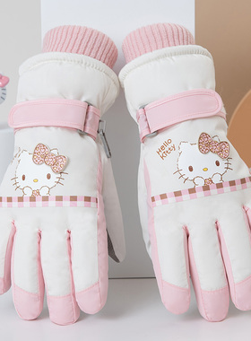 hellokitty滑雪手套冬季女