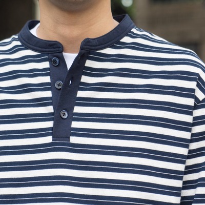 日系复古亨利领常规款休闲长袖