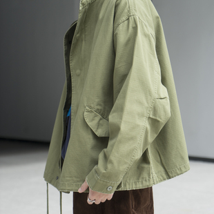 LABSTORE日系宽松水洗抗撕裂布M51立领夹克 水洗做旧磨边 廓形工装