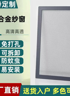 金刚网纱窗推拉式定制铝合金防蚊猫纱窗网自装平移沙窗高透金钢网