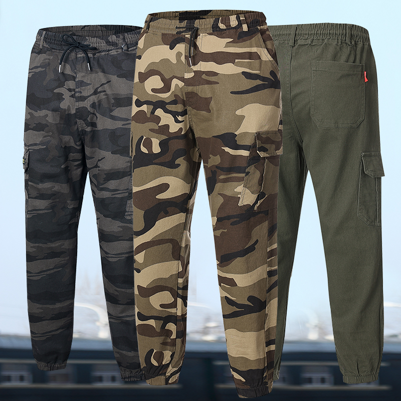 新款弹力纯棉迷彩裤男女军迷户外劳保战术裤训练工装工作服裤耐磨