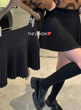 柠檬绿茶-个冬天厚版磨毛呢显瘦好穿百搭百褶裙半身裙YS1-TM-0863