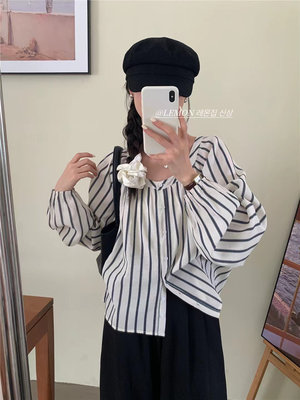 2024秋季新款韩版宽松休闲百搭长袖衬衫女设计感小众衬衣外套上衣