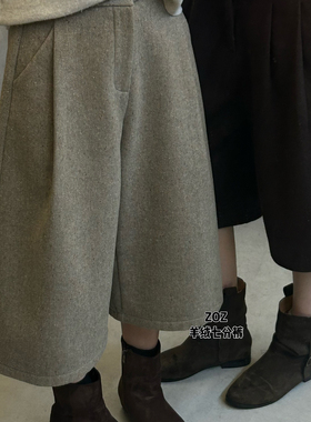 ZOZ-冬上新休闲百搭加厚宽松七分裤休闲裤025661