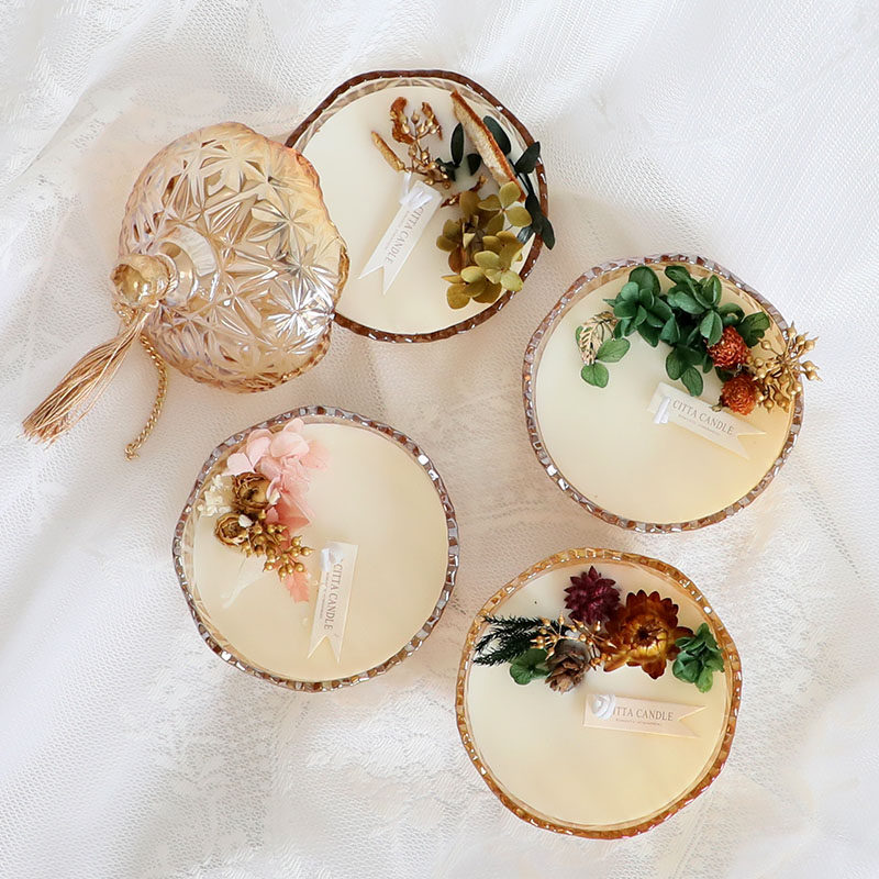 手工干花香薰蜡烛结婚伴手礼家居卧室安神助眠清香浪漫生日礼物