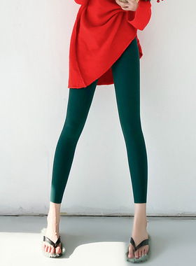 显瘦百搭打底裤秋冬磨毛外穿黑色弹新款裤无痕瑜伽健身裤