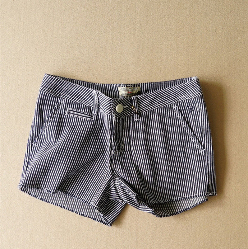 实体店清仓库存 捡漏女短裤夏装条纹百搭全棉热裤中低腰可打底