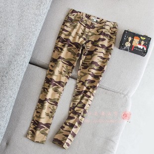 2022女裤提臀帅性全棉休闲长裤子薄款直筒裤迷彩裤新春款女装