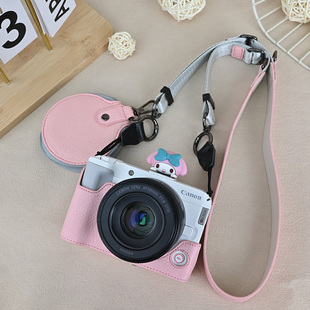 适用佳能相机包R50 R100 R10相机套保护壳底座R50V保护套皮套粉色