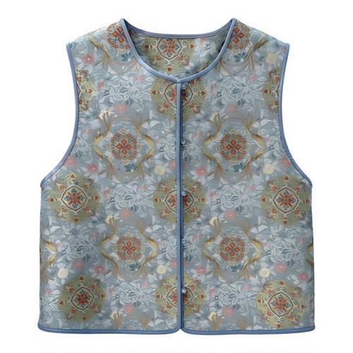 新中式100%桑蚕丝三马马甲