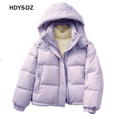 超好看短款羽绒服白鸭绒连帽