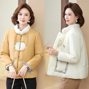 爱尚文子秀2025新款妈妈装冬季长袖棉服2025新款高端百搭上衣服