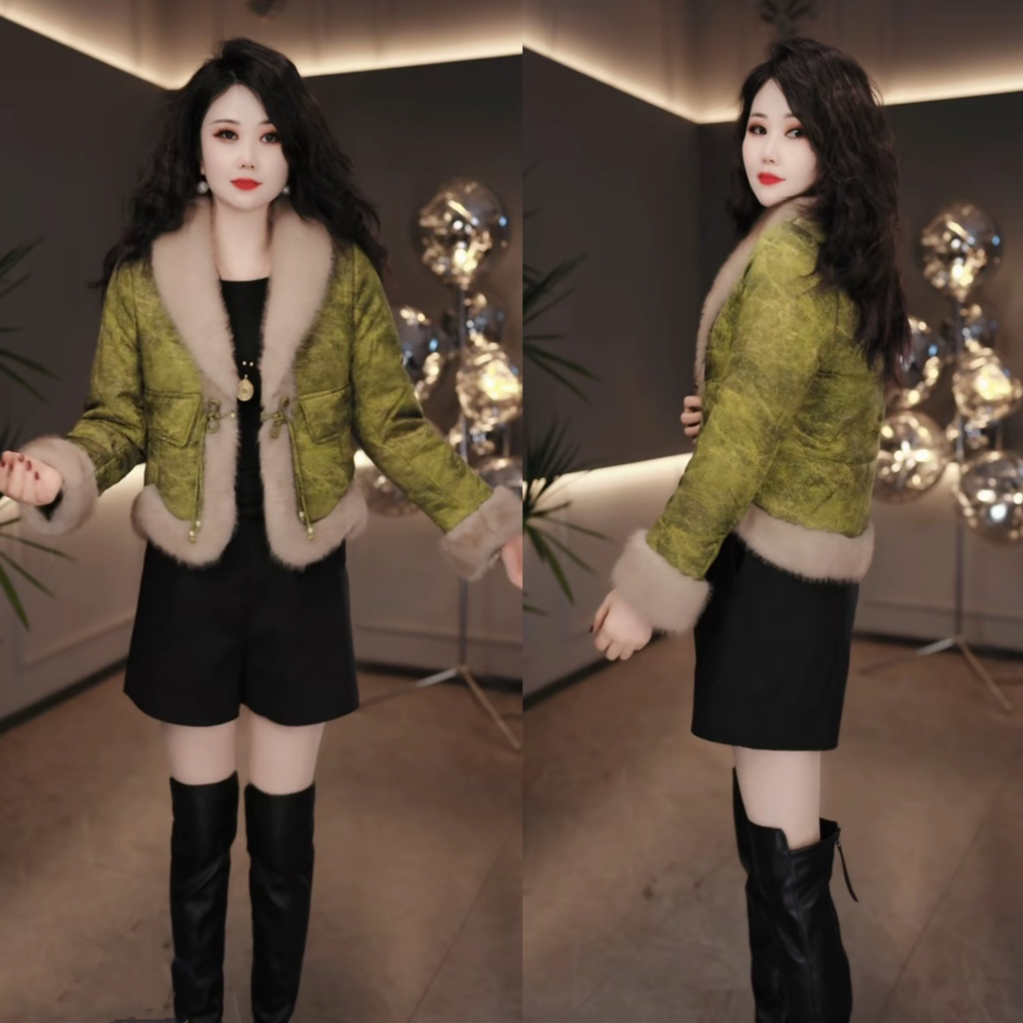 加厚棉服2025冬季新款新中式复古提花小个子保暖短款棉外套M-4XL