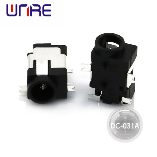 DC插座充电口 大直流 电源母座DC 031A铜脚耐高温防水贴片带柱卧式