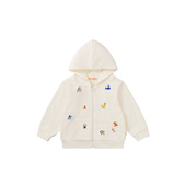 新款 刺绣 儿童连帽拉链卫衣宝宝洋气纯棉春秋男童外套女童上衣童装