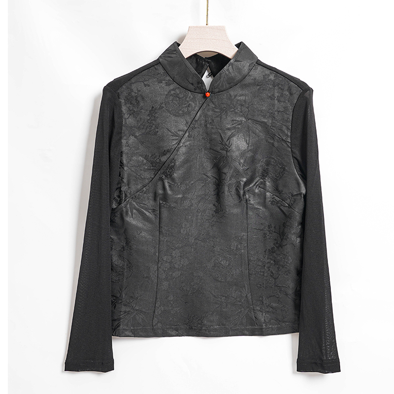 打底衫【月光曲】桑蚕丝香云纱真丝上衣长袖复古国风衬衫衬衣