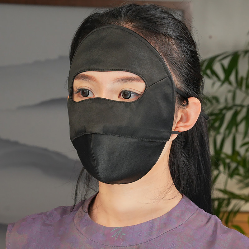 香云纱【脸基尼】全脸防晒面罩女桑蚕丝夏季户外防紫外线口罩脸罩