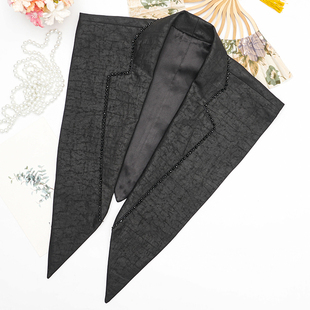 香云纱假领衣领披肩桑蚕丝时尚女优雅西装高级感领结领子