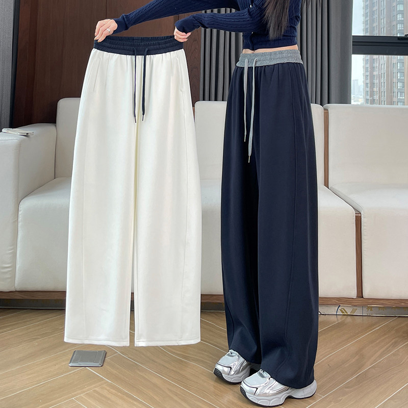 弯刀阔腿裤女秋冬新款卫裤高腰宽松休闲小个子窄版直筒加绒运动裤,女装/女士精品,休闲裤,淘宝优惠券,粉丝福利购,淘宝优惠卷