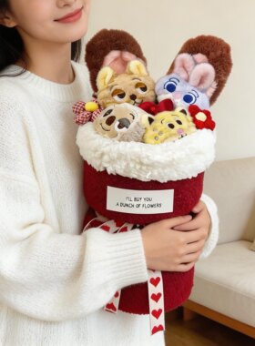 疯狂动物城玩偶公仔花束生日礼物送女友女生男生小孩七夕情人节
